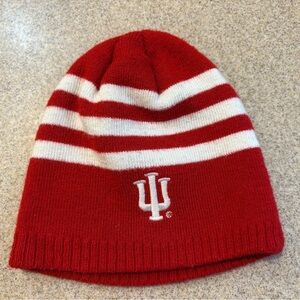 Adidas Indiana University Hoosiers IU Kids youth Red and White Stripe Hat Beanie